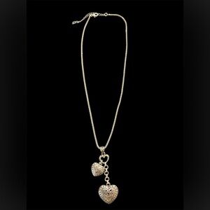 Vintage Sterling 925 triple heart dangle pendant with 925 Italy necklace